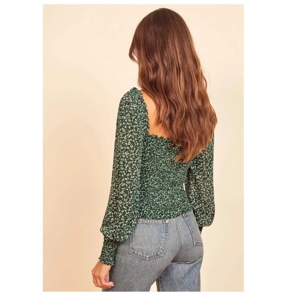 Reformation Pinto Smocked Top Size XS